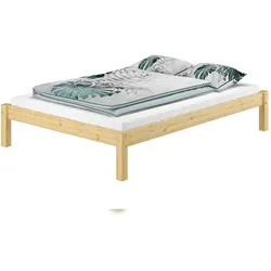 Erst-Holz Doppelbett Futonbett 140x200 Kiefer massiv natur, Bettrahmen inkl. Rollrost und Matratze 60.35-14M