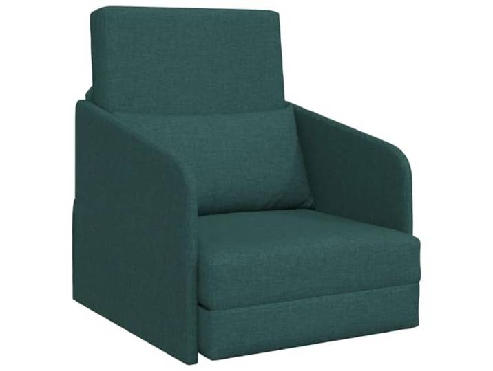 Coespram Schlafsofa Dunkelgrün Stoff 65x80x83cm Bettfunktion Sessel Kompakter Schlafsessel für Schlafzimmer und kleine Räume, schnell in ein Bett umklappbar mit Metallgestell.
