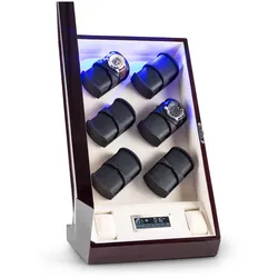Klingenthal Uhrenbeweger Rechts-Links-Lauf bis 2200U/d 14 Uhren RGB-LED Touch abschließbar Mahagoni