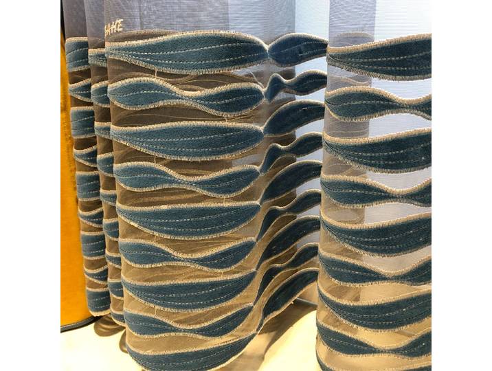 Nouveau chinois bleu Lotus broderie fenêtre écran velours patchs rideaux pour salon chambre français fenêtre étude personnalisé