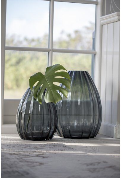 Holmegaard 2lip Vase H34 Cm, Mørkblå