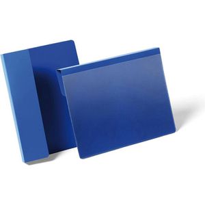 Durable Kennzeichnungstasche 172207, A5 quer, mit Falz, blau, 50 Stück