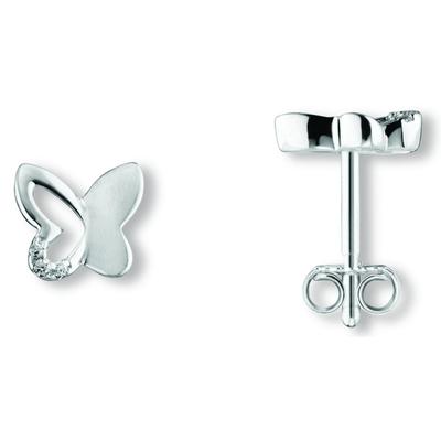 Paar Ohrhänger ONE ELEMENT "Zirkonia Schmetterling Ohrringe Ohrstecker", silber, Ohrringe, Damen, Kinder, Silber 925 (Sterlingsilber), Kleines Statement – persönlich, stilvoll, alltagstauglich