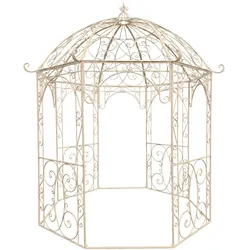 CLP Rosenpavillon aus Eisen Leila, Gartenpavillon im Jugendstil nostalgisch, Rankhilfe pulverbeschichtet für Kletterpflanzen und Rosen