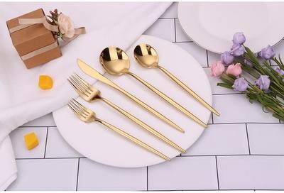 Vivience 20 Pc Flatware Set Gold - Service For 4 - 20 Pc
