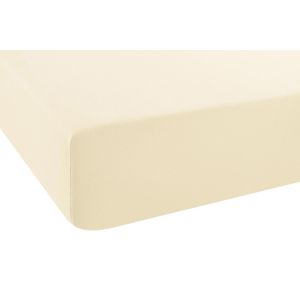 Zollner Spannbettlaken Bella, 100 x 220 cm, Baumwolle, für Matratzen bis 20 cm Höhe, natur