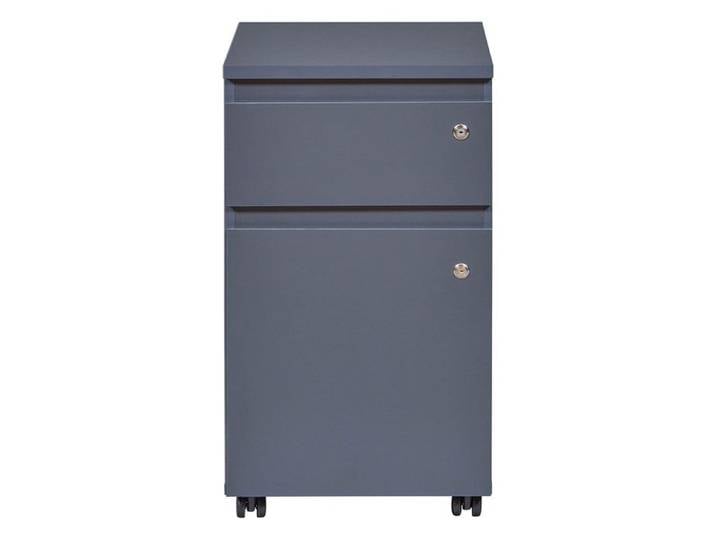 MARIO - Caisson Bureau Verrouillable 1 Porte 1 Tiroir Gris