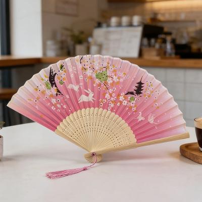 Lush Living Finds Vintage Silk Folding Hand Fan Elegant Bamboo Folding Fan For Dance, Decor & Gifts style 4