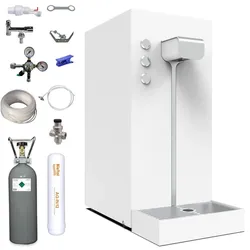 BieTal® Wassersprudler Sprudelwassergerät Tafelwasseranlage Flux Slim Plus weiß 2 kg CO2