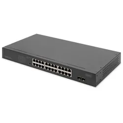DIGITUS 24-Port Gigabit + 2-Port Gigabit SFP Unmanaged PoE Switch