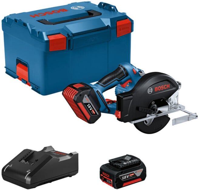 Scie circulaire sans fil GKM 18V-50 BOSCH, 2 x batterie GBA 18V 5.0Ah (06016B8002)