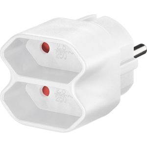 Goobay Steckdosenadapter 51000, weiß, 2-fach Eurosteckdose bis 1000 Watt