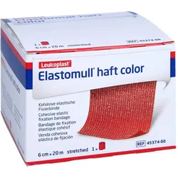 Elastomull haft color 6 cmx20 m Fixierbinde rot