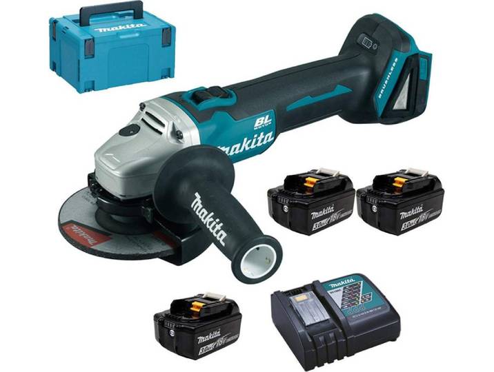 Meuleuse d'angle 18V LXT Ø125mm (3x3\,0 Ah) en MAKPAC- Makita DGA504RF3J