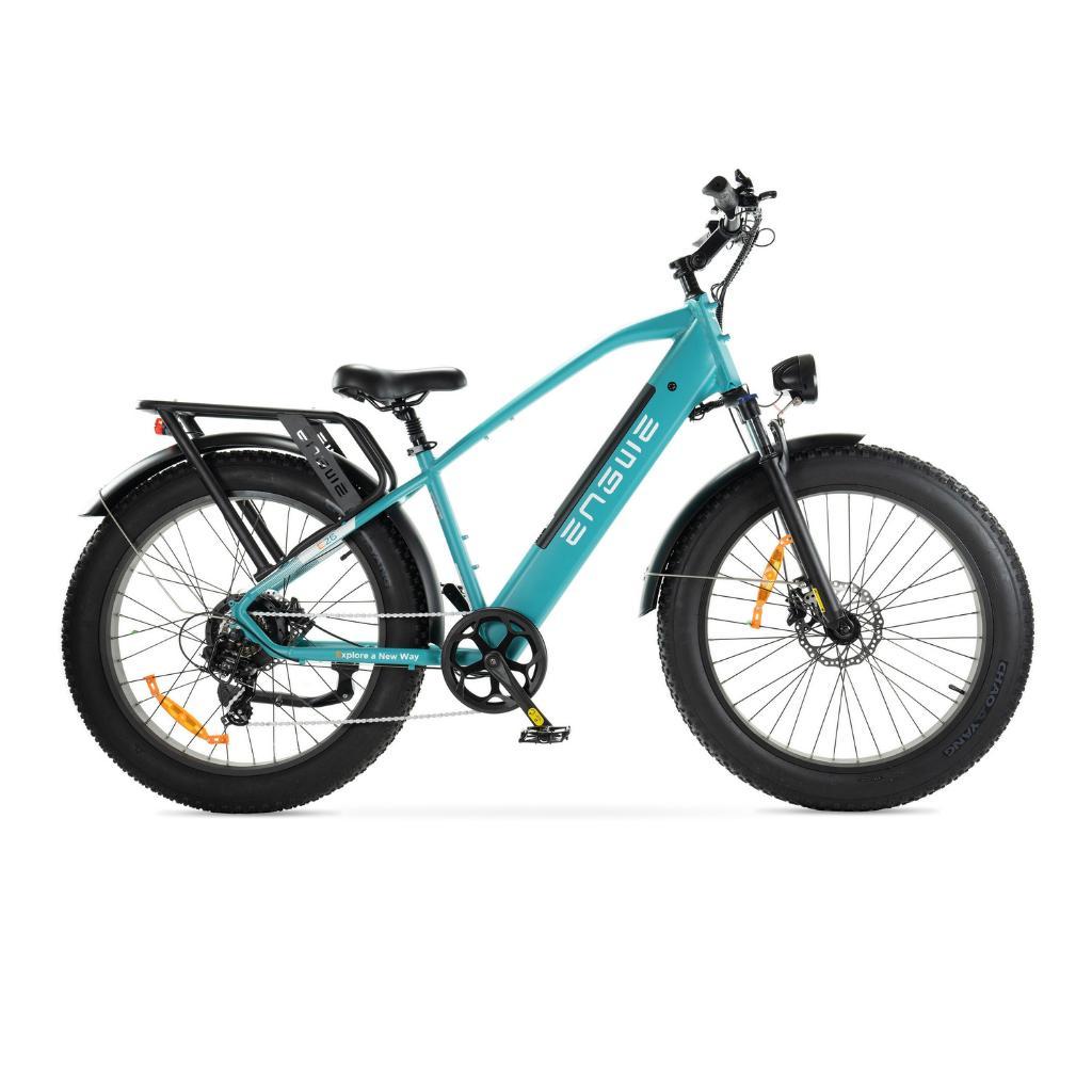 ENGWE E26 Elektrisches Fatbike - E-Bike - Hoher Einstieg - 26 Zoll - 250W Motor - 7 Gänge - 140 km Reichweite - Hydraulische Scheibenbremsen - Blau