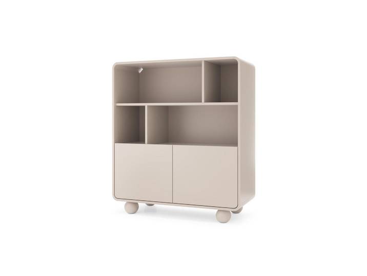 Furnlux Vitrine Albion Beige 108x39x121 cm, 108x121x39 cm, Esszimmer, Vitrinen, Vitrinenschränke