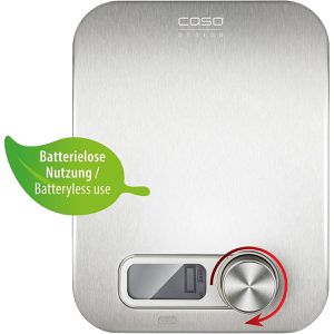 Caso Küchenwaage KitchenEnergy, Tara-Funktion, Teilung 1 g, ohne Batterie und Akku, silber, digital, g / ml / oz, bis 5 kg