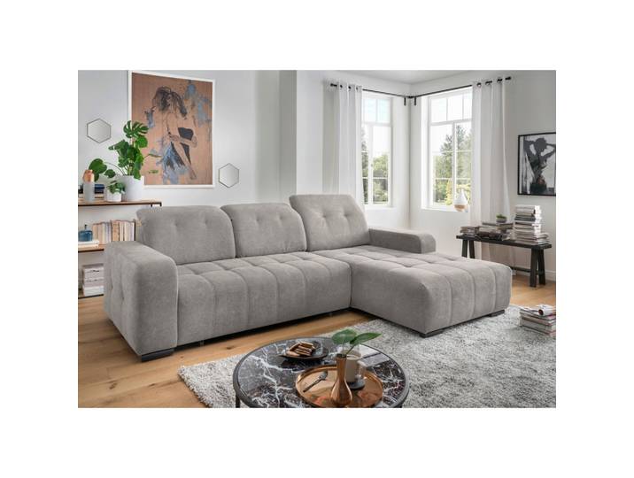 Livetastic Ecksofa Vicari, Grau, Metall, Uni, Ottomane rechts, L-Form, 292x185 cm, Liegefunktion, USB-Anschluss, elektrischer Sitzvorzug, USB-C-Anschluss, Wohnzimmer, Sofas & Couches, Wohnlandschaften, Ecksofas