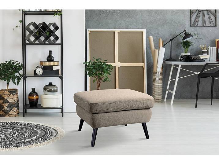 Tabouret rembourré 72 x 47 x 62cm Marron Noir Tissu Sioma: Marron