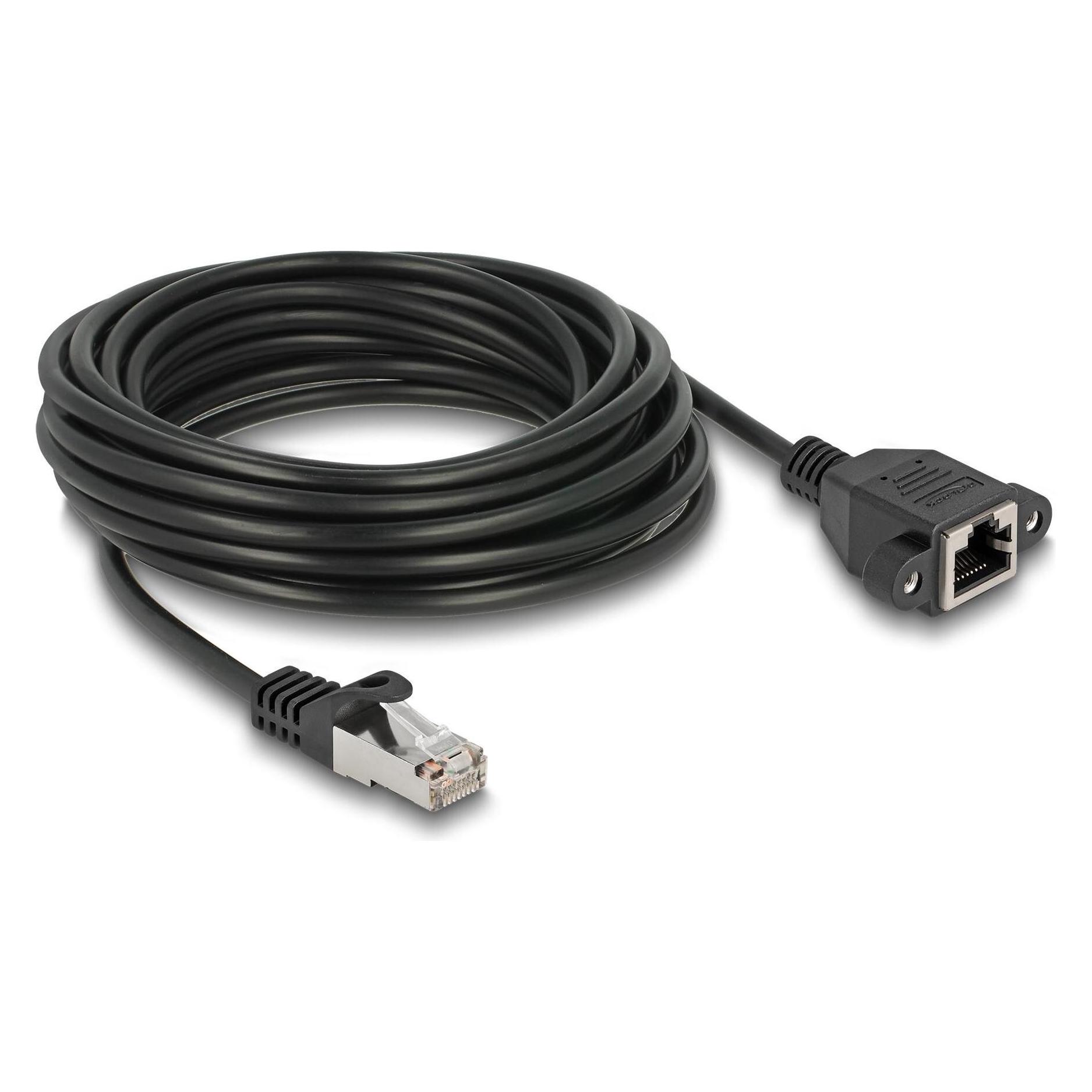 Delock Netzwerk Verlängerungskabel S/FTP RJ45 Stecker zu RJ4 (S/FTP, CAT6a, 5 m) (90779)