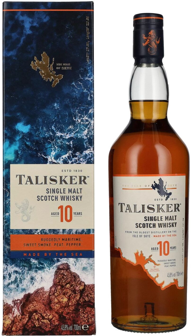 Talisker Whisky Talisker 10 Years Old Single Malt Whisky 45,8% Vol. 0,7l in Geschenkbox