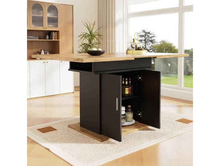 Plaque épaissieTable à manger télescopique (140×70cm) table à manger extractible avec rangement table à manger de cuisine économ
