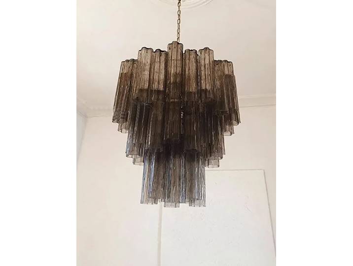 Luminaires suspendus vintage en verre gris, LED, décoration intérieure, luminaire suspendu classique pour escalier, lampe de plafond pour salon, lustre