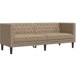 vidaXL Chesterfield-Sofa 3-Sitzer Cappuccino Kunstleder