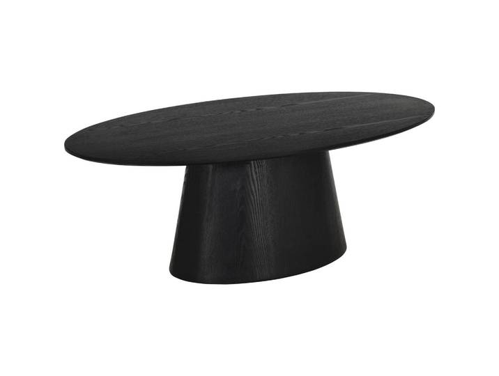Mid.you Couchtisch Lima, Schwarz, Holz, Pappel, furniert, oval, konisch, 60x40x110 cm, Wohnzimmer, Wohnzimmertische, Couchtische