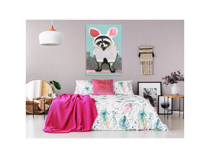 Wandbild Raccoon or Hare Leinen Multicolor 40 x 60cm