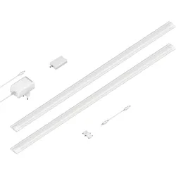 ledscom.de Smarte LED Unterbau-Leuchte SIRIS weiß matt, WLAN-Controller, flach, Smart-Home, Alexa-fähig (Echo) je 90cm, je 963lm, warmweiß, 2er Set