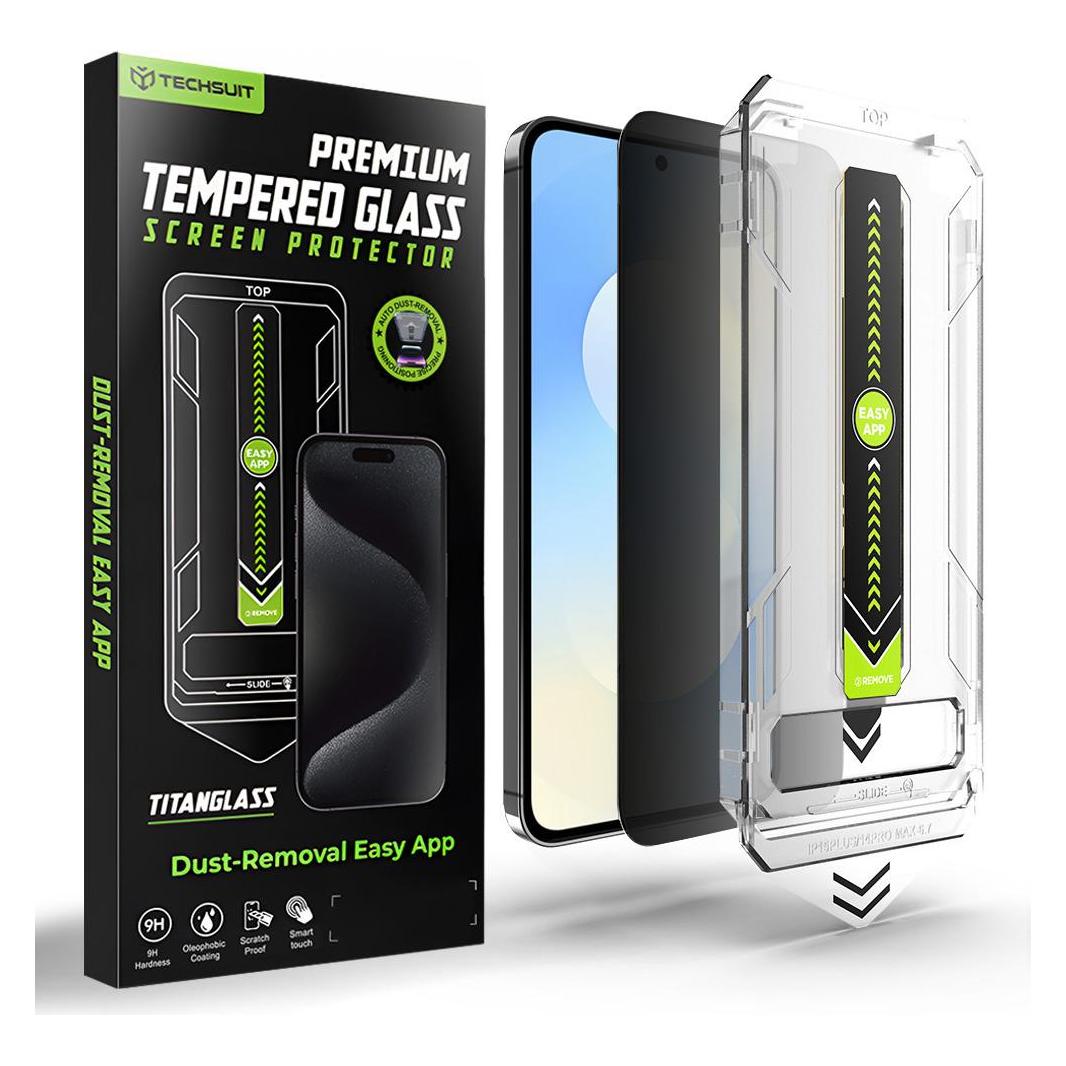 Techsuit - (Fingerprint Unlock Compatible) TitanGlass CrystalHD - Samsung Galaxy S25 FE - Privacy (Samsung Galaxy S25 FE) (64420643)