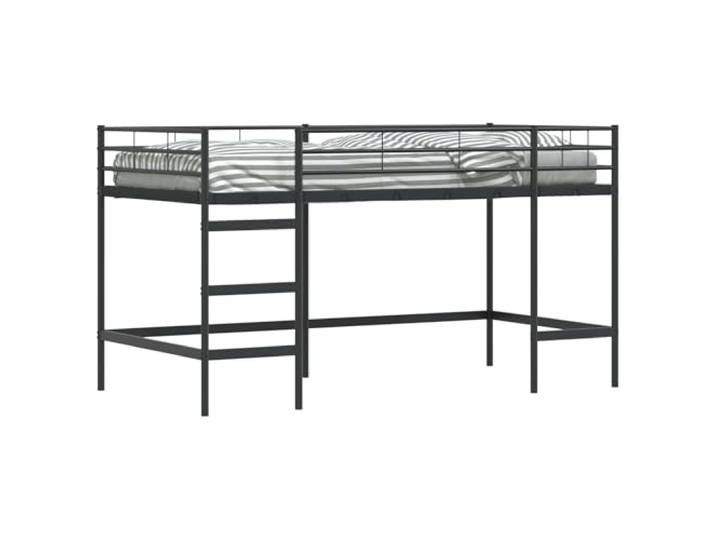 PUGYNBK Etagenbett Loft schwarz 107 x 203 cm Stahl matt Kopfteil zur Wandmontage, Pulverbeschichtung, minimalistisches Design, einfache Montage