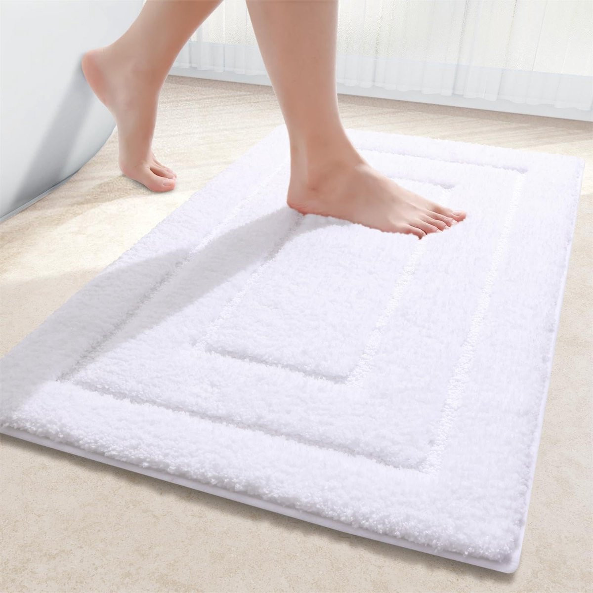 Unyqoos Zachte en waterabsorberende badmat met antislip voor volwassenen