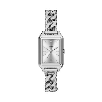 Quarzuhr FOSSIL "Raquel", silber (edelstahlfarben), Armbanduhren, Damen, Quarzuhr, Armbanduhr, Damenuhr, Edelstahlarmband, analog