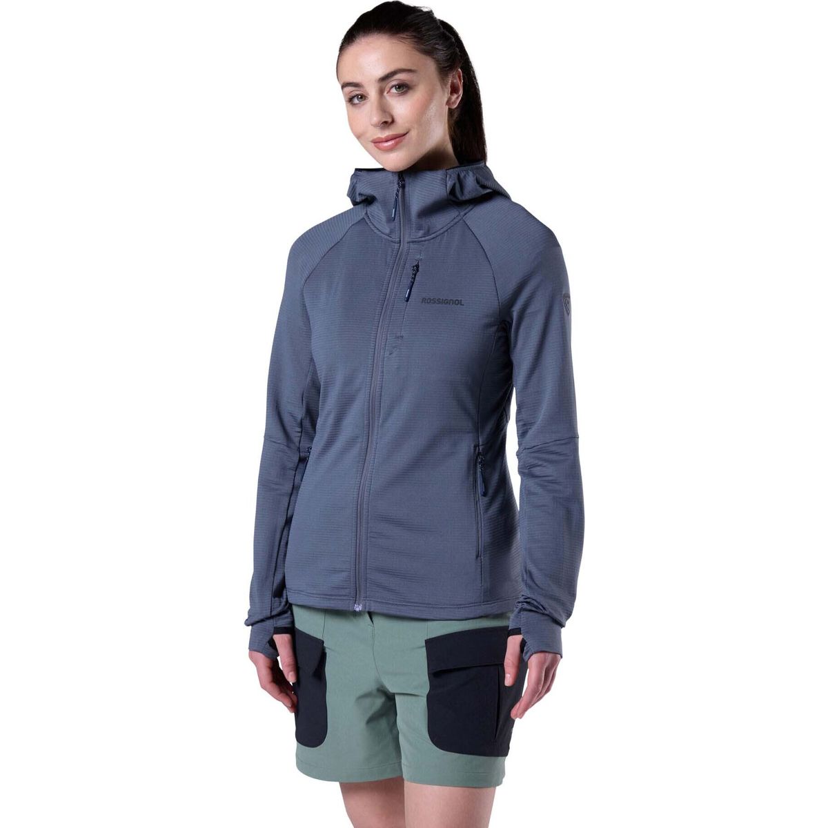 Rossignol W Textured Hoodie Mid Layer turbulence (A35) XS RLOWL21 A350XS