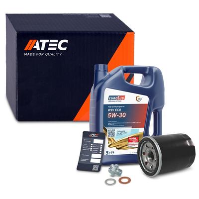 Atec Ölwechsel SET + 5L 5W-30 Motoröl [Hersteller-Nr. 40668787] für Fiat, Subaru, VW, Suzuki, Toyota, Geely