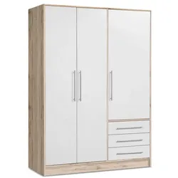 FORTE Kleiderschrank Jupiter 145 x 200 cm Dekor Grau Sandeiche
