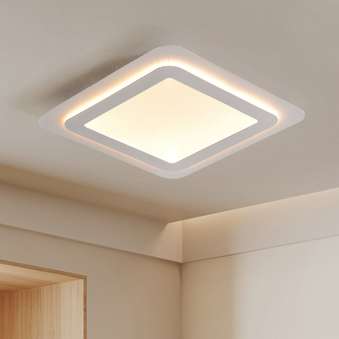 Ivy Bronx Acrylic LED Flush Mount White 4cm H X 40cm W X 40cm D
