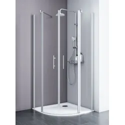 Schulte  ExpressPlus  Alexa  Style  2.0  Runddusche  mit  Pendeltür  900/900  mm  -  Radius  550  mm  -  Glas  "Depoli  Light"  für  Montage  auf  Duschwanne