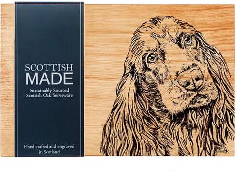 Selbrae House Just Slate Company Cocker Spaniel 30cm Oak Serving Board