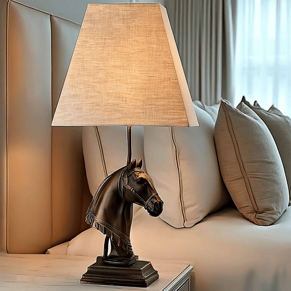 Lottie Bronze Horse Decorative Table Lamp
