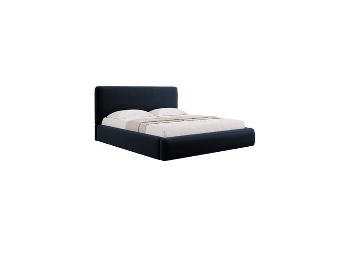 Design Polsterbett „Colonel“, Samt Dunkelblau chosen by Bloomingloft