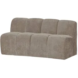 Bank Mojo mit Rückenlehne, Flachcord Stoff, modern, sandfarben, komfortabel für 2–3 Personen