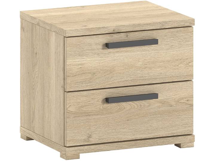 Nachtkastje Sammie - 50x39x47cm - Met Twee Lades - Eikdecor