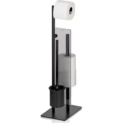 Toilettengarnitur STYLE (LBH 26x18x71 cm) - schwarz - LBH 26x18x71 cm