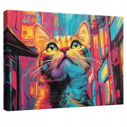 LEINWANDBILD Abstrakt Katze Pop Art Modern 60x40