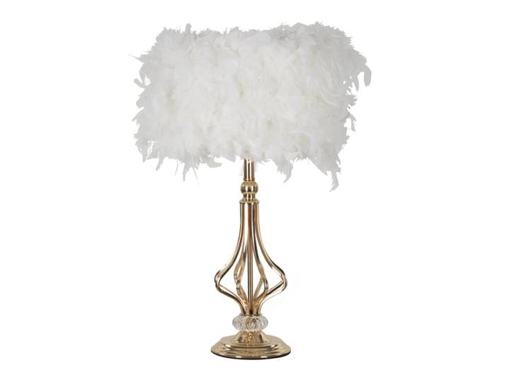 Lampe de table avec plumes blanches cm ø 25x54
