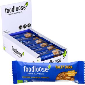 foodloose Müsliriegel Salty Cara, BIO, vegan, gluten- & laktosefrei, je 35 g, 24 Riegel