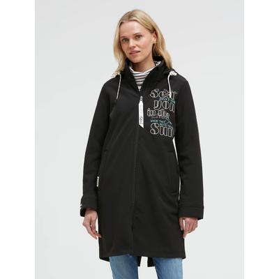 Softshelljacke SOCCX, Damen, Gr. XS, schwarz, Softshell, Material Außenseite: 97% Polyester, 3% Elasthan, Material Innenseite: 100% Polyester, Futter Kapuze: 97% Polyester, 3% Elasthan, regular fit lang, eingesetzt gerader Abschluss, Jacken...